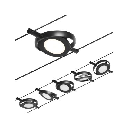 Paulmann CorDuo RoundMac, sada lankové LED osvětlení, 5x4,5W LED 3000K, černá, délka 500cm