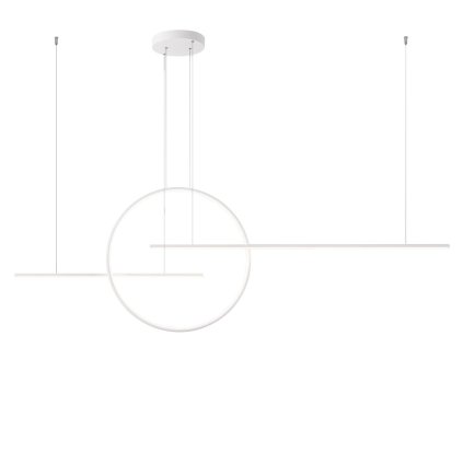 Redo Giotto, moderní závěsné svítidlo, 66W LED 4000K dimswitch, bílá, délka 176cm