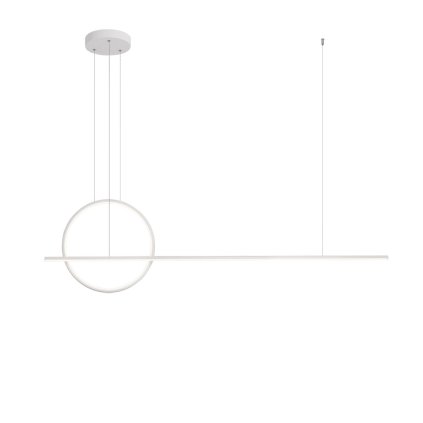 Redo Giotto, moderní závěsné svítidlo, 49W LED 4000K dimswitch, bílá, délka 143cm