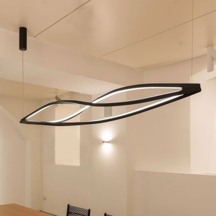 Nemo In The Wind horizontal, černé závěsné svítidlo, LED 58W 3000K, délka 183cm