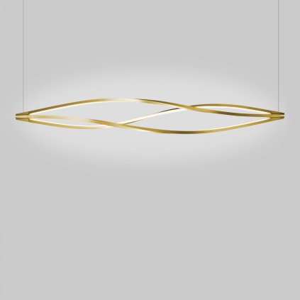 Nemo In The Wind horizontal, zlaté závěsné svítidlo, LED 58W 2700K, délka 183cm