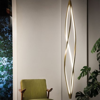 Nemo In The Wind vertical, závěsné svítidlo se zlatou povrchovou úpravou, LED 58W 2700K, výška 183cm