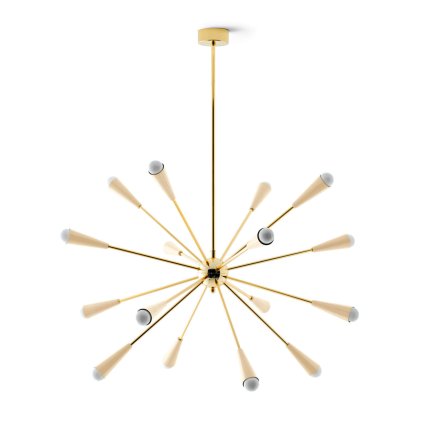 Stilnovo Sputnik, zlaté závěsné svítidlo, 16x6W LED E14, prům. 99cm