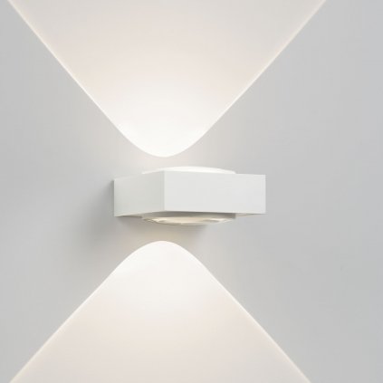 Deltalight Vision NW LED, bílé nástěnné LED svítidlo, 2x2W LED s teple bílou barvou světla, 12,6x12,6cm