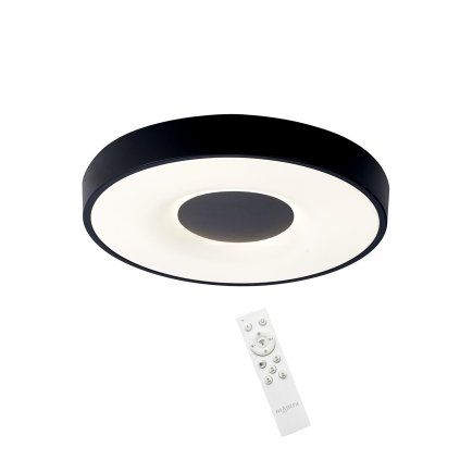 Mantra Coin, černé stropní svítidlo LED 80W 2700K-5000K s dálkovým ovladačem, průměr 50cm