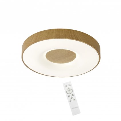 74604 4 mantra coin stropni svitidlo led 80w 2700k 5000k s dalkovym ovladacem prumer 50cm imitace dreva