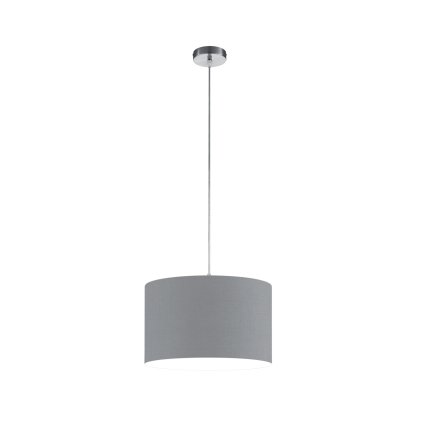 Trio Hotel, závěsné svítidlo z šedého textilu, 1xE27 max. 60W, prům. 40cm