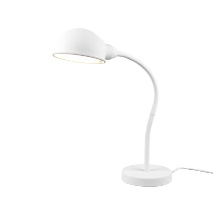 Trio Perry, bílá stolní lampa s nastavitelnou hlavou, 1xE27, výška 46cm