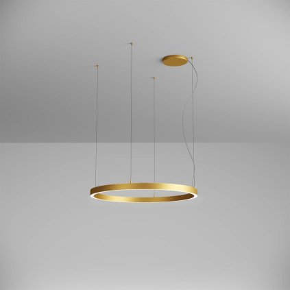Arelux Xambit, zlaté závěsné kruhové svítidlo, 57W LED 4000K, prům. 90cm