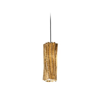 Slamp Accordéon vertical, designové svítidlo se zlatou, 1x10W E14, výška 30cm