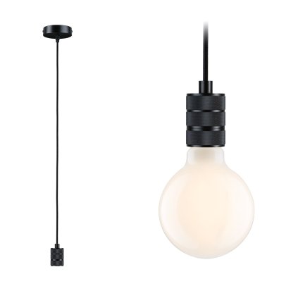 Paulmann Tilla, černé svítidlo pro dekorativní žárovku, 1x60W E27 délka 210cm