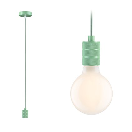 Paulmann Tilla, světle zelené svítidlo pro dekorativní žárovku, 1x60W E27 délka 210cm