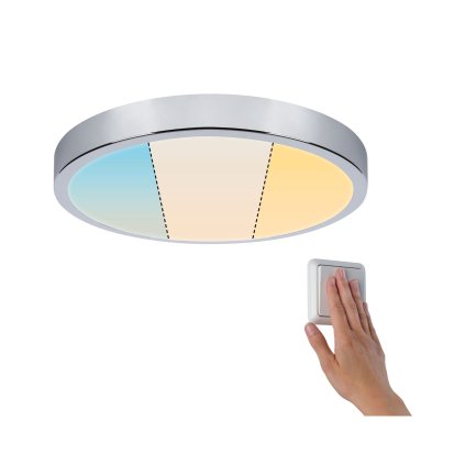 Paulmann Aviar, chromové koupelnové svítidlo, 24W LED dimwitch 2700/4000/6500K, prům.36cm, IP44