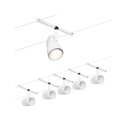 Paulmann CorDuo Cup Basic, bílý lankový systém, 5x max 10W LED 12V, 500cm
