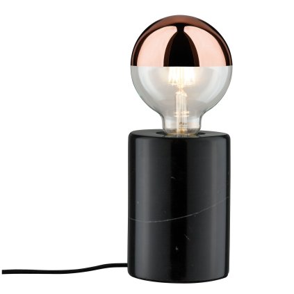 Paulmann Nordin, stolní lampa pro designovou žárovku z černého mramoru, 1xE27, výška 13cm
