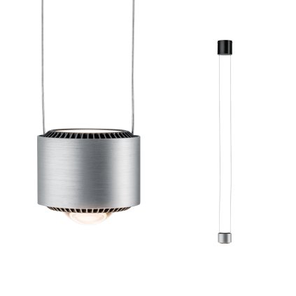 Paulmann Aldan, závěsné svítidlo, 8,3W LED 2700K stmívatelné, broušený hliník, průměr 10cm