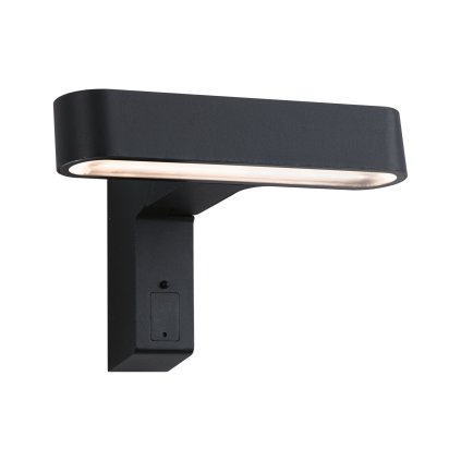 Paulmann Ito Horizontal, nástěnné svítidlo se senzorem, 6W LED 3000K, antracit, šířka 22,4cm, IP44