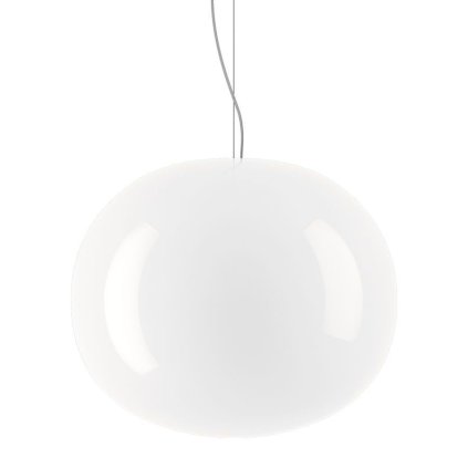 Lodes Volum 42, závěsné svítidlo z bílého foukaného skla, 1x25W E27, prům.42cm