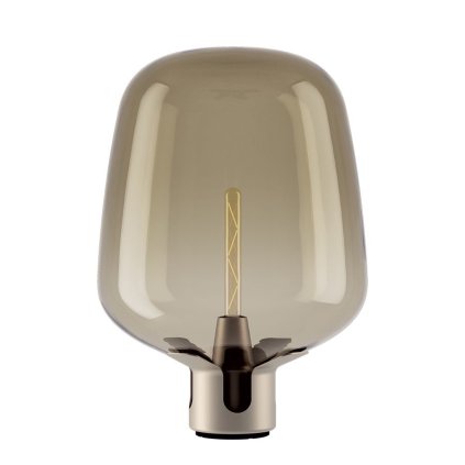 Lodes Flar large, lampa z medového skla a champagne základny se stmívačem, 1x25W E27, výška 62,5cm