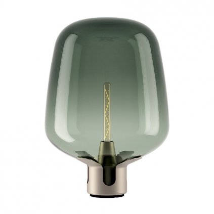 Lodes Flar large, lampa z tyrkysového skla a champagne základny se stmívačem, 1x25W E27, výška 62,5cm
