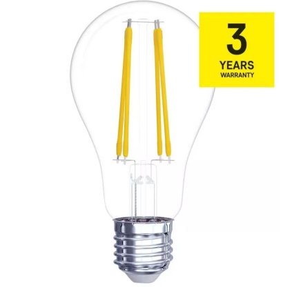 LED žárovka filament E27 3,4W 470lm, náhrada za 40W, teplá bílá 2700K