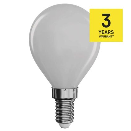 LED žárovka filament mléčná E14 3,4W, 470lm, náhrada za 40W, teplá bílá 2700K