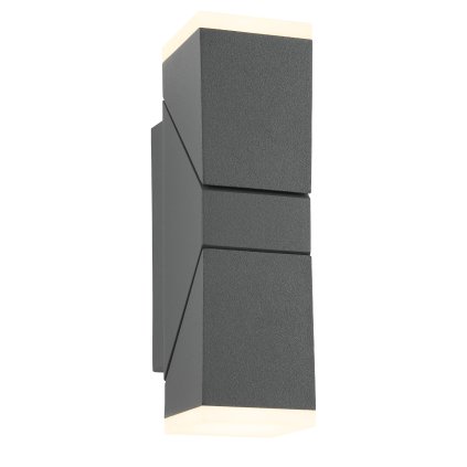 Venkovní čtvercové nástěnné svítidlo Evo Up/Down LED 12,5W 3000K, otočné, antracit, IP54