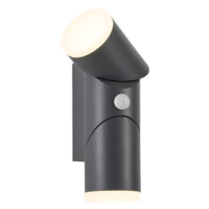 Venkovní válcové nástěnné svítidlo Evo Up/Down LED 12,5W 3000K, otočné, PIR, antracit, IP54
