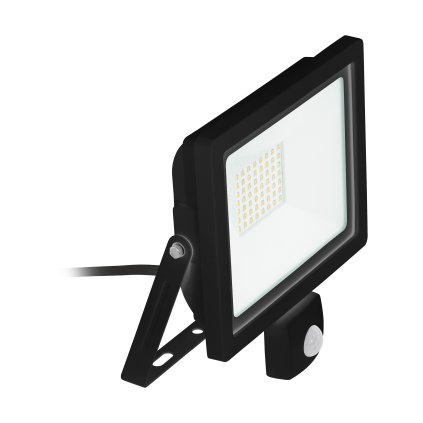 Venkovní reflektor Filetti s PIR detektorem LED 30W, 2350lm, 3000K, IP65, 16,8x13,6cm, černá