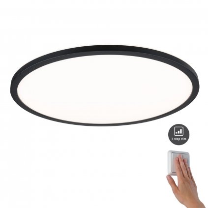 Paulmann Atria Shine, černé stropní svítidlo s korónou, 22W LED 3000K tříkrokové stmívání, průměr 42cm