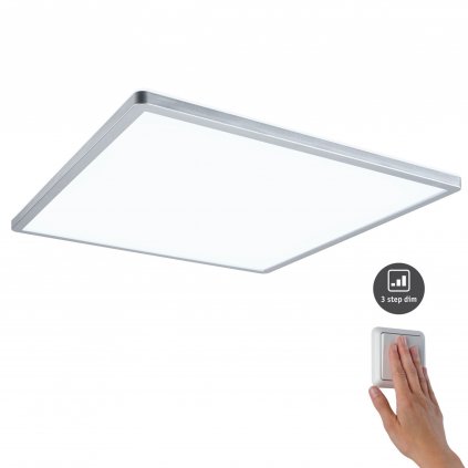 Paulmann Atria Shine, matně chromové stropní svítidlo s korónou, 22W LED 4000K tříkrokové stmívání, 42x42cm