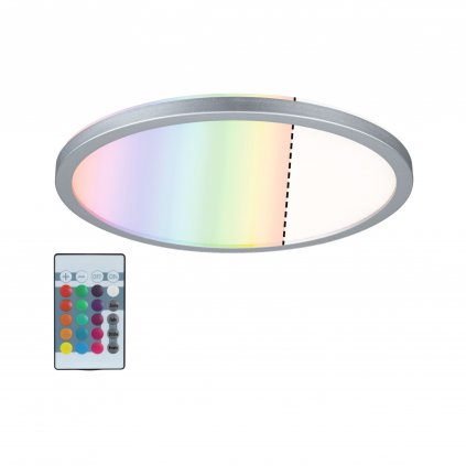 Paulmann Atria Shine, matně chromové stropní svítidlo s korónou RGBW, 12W LED 4000K, průměr 29,3cm, dálkové ovládání