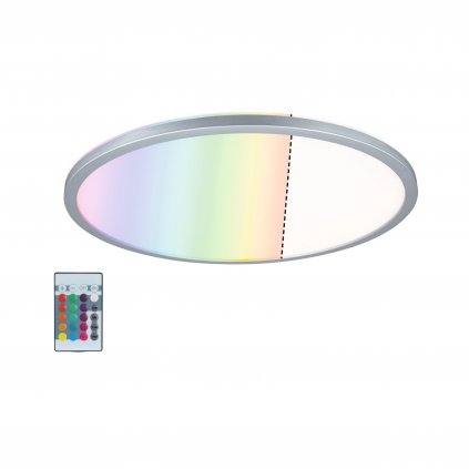 Paulmann Atria Shine, matně chromové stropní svítidlo s korónou RGBW, 20W LED 4000K, průměr 42cm, dálkové ovládání