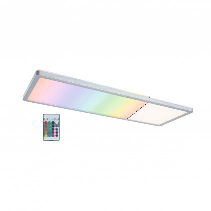 Paulmann Atria Shine, matně chromové stropní svítidlo s korónou RGBW, 20W LED 4000K, 58x20cm, dálkové ovládání