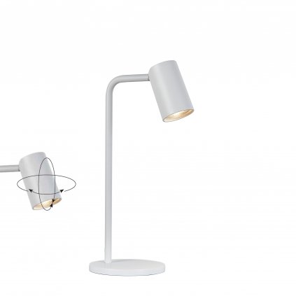 77124 2 mantra sal bila stolni lampa s otocnou hlavou 1xgu10 vyska 36 5cm