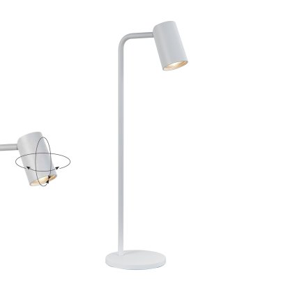 Mantra Sal, bílá stolní lampa s otočnou hlavou 1xGU10, výška 53,5cm
