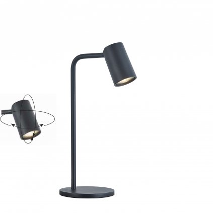 Mantra SAL, černá stolní lampa s otočnou hlavou 1xGU10, výška 36,5cm