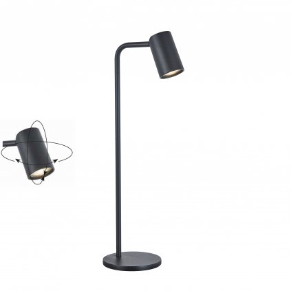 77160 2 mantra sal cerna stolni lampa s otocnou hlavou 1xgu10 vyska 53 5cm