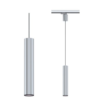 Paulmann ProRail3 Artemons, stříbrné závěsné svítidlo, 1x10W GU10, výška 38cm