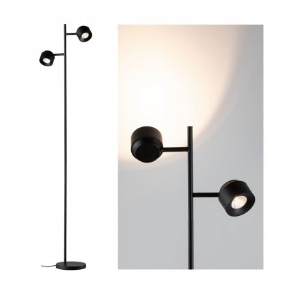Paulmann Puric Pane, moderní stojací lampa s nastavitelnými reflektory, 2x6,5 LED 2700K tříkrokové stmívání, výška 145cm