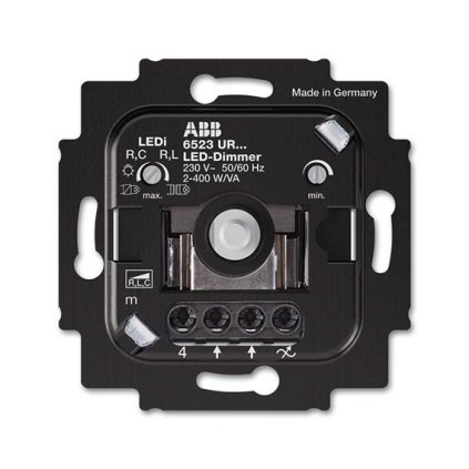 ABB fázový (phase-cut) stmívač 2-400W pro stmívatelné LED žárovky a moduly, bílá