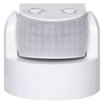 Nástěnný/stropní PIR senzor (pohybové čidlo) 1200W, 180°, IP65, bílá