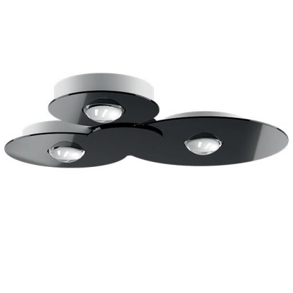 Lodes Bugia Triple, stropní svítidlo, 3x15W LED 2700K, černá, délka 52,5cm