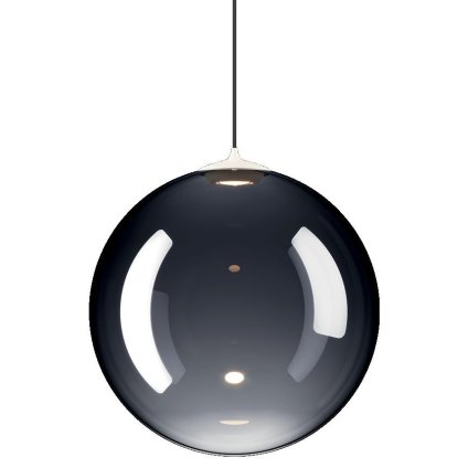 Lodes Random Solo 28, závěs z kouřového foukaného skla, 1x5W LED 3000K, prům.28cm