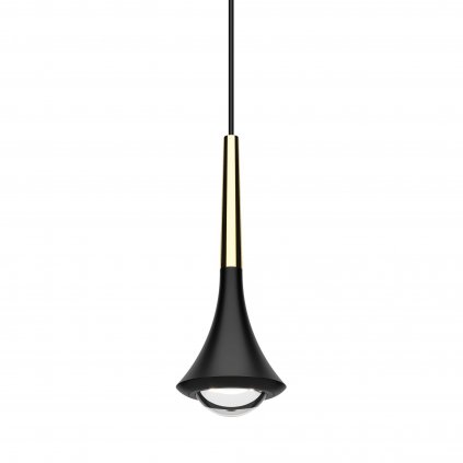 Lodes Rain cluster, závěsné svítidlo ve tvaru kapky černá/zlatá, 1x11W LED 3000K stmívatelné, výška 21cm