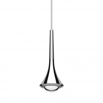 Lodes Rain cluster, závěsné svítidlo ve tvaru kapky chrom/broušený chrom, 1x11W LED 3000K stmívatelné, výška 21cm