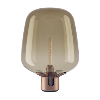Lodes Flar large, lampa z medového skla a terra základny se stmívačem, 1x25W E27, výška 62,5cm