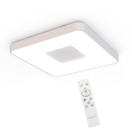 Mantra Coin Square, bílé stropní svítidlo s dálkovým ovladačem LED 100W 2700K-5000K, 54x54cm