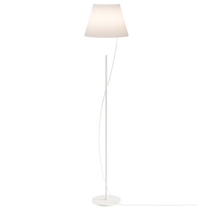 Lodes Hover,  bílá designová stojací lampa s dotykovým ovládáním, 6W LED 2700K, výška 149,2cm