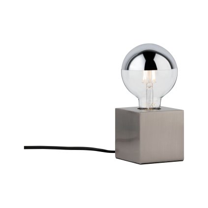 Paulmann Kura, stolní lampa z broušeného železa, 1x20W E27, výška 8,5cm